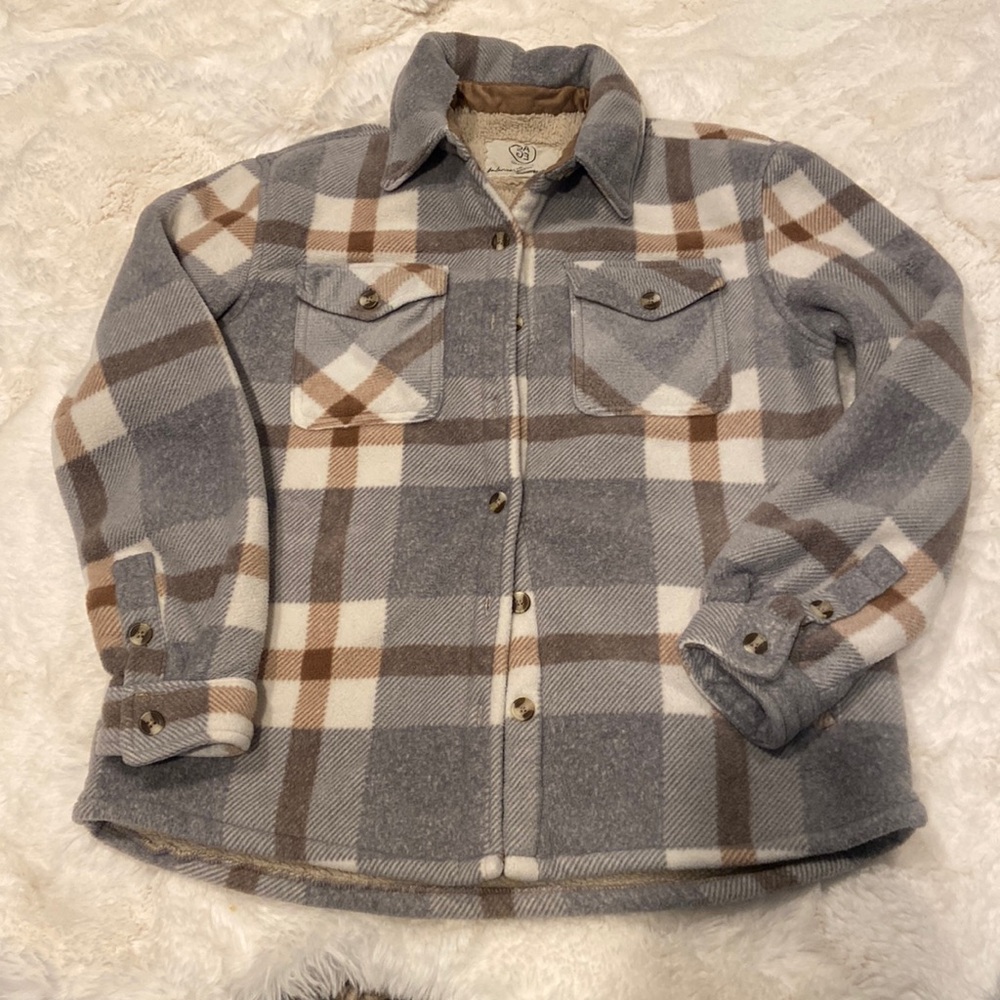 Sherpa lined flannel jacket